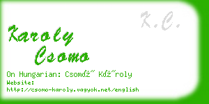 karoly csomo business card